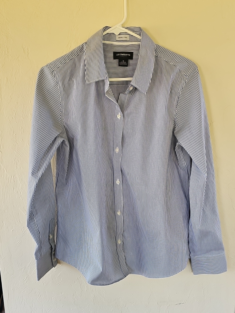 Liz Clairborne - Wrinkle Free Medium Thin Blue-and-White Stripe Dress Shirt